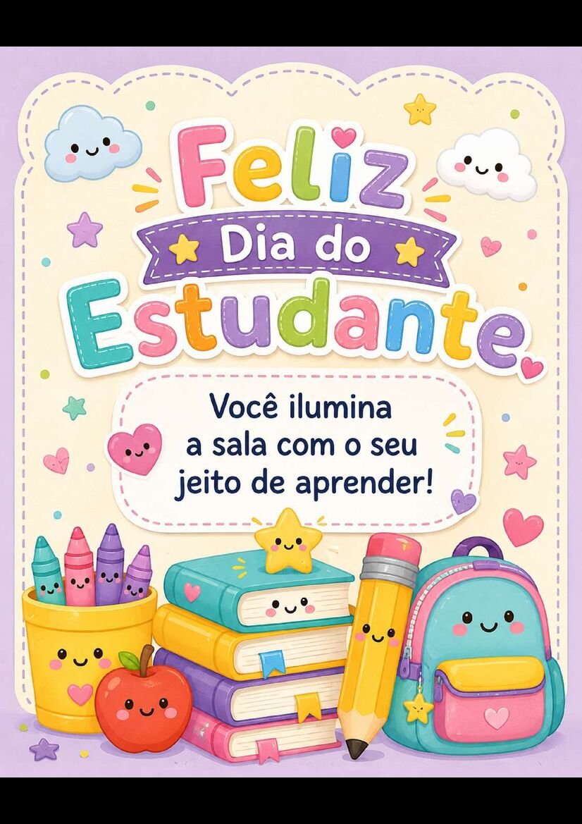Cartões para dia do estudante engraçados e fofos atividade escolar página 8